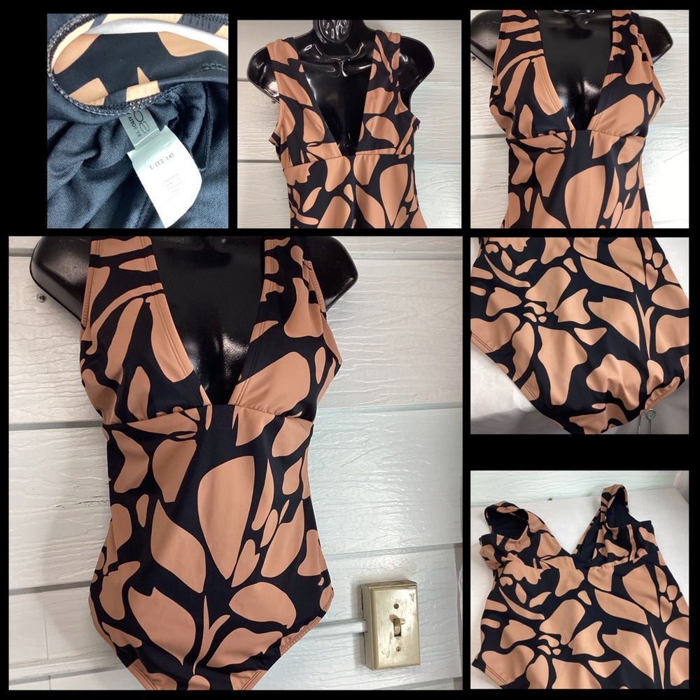 Women’s Black & Nude Patterned One-Piece Swimsuit.46 - Picture 5 of 6